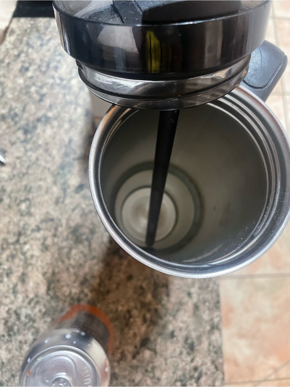 Stanley Black Travel Mug with Silver Trim and Handle - Picture 4 of 4